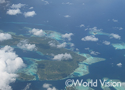 飛行機から見たソロモンの島々