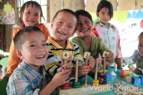 ベトナムの支援地にある幼稚園の子どもたち