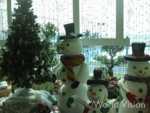 ハノイ市内のホテルのクリスマスの飾り