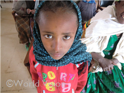 初めて会った日のココベちゃん。撮影前の インタビューのために、WVエチオピアオフィスまで歩いて来てくれました